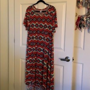 XL Aztec Print Carly Dress/Cover-up